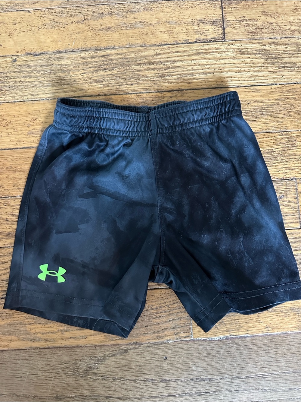 Under Armour Black Kids' Performance Shorts with Lime Logo Accent